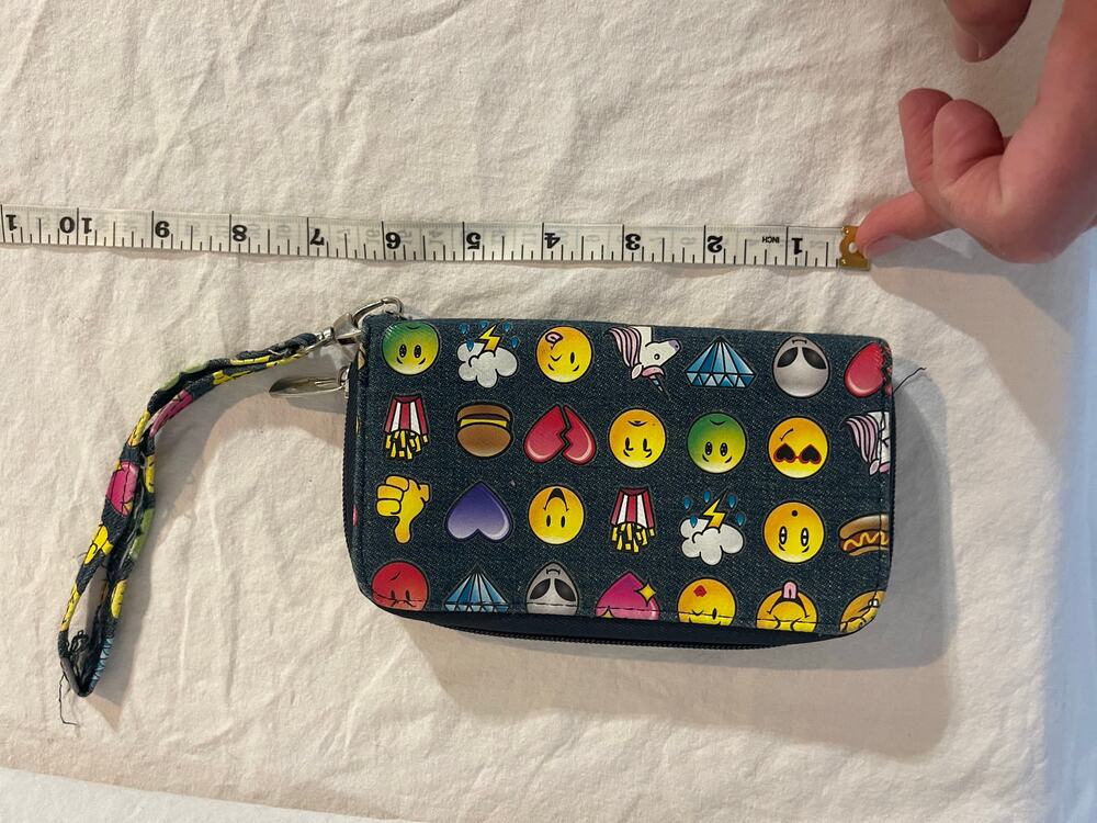 Emoji AOP wristlet wallet